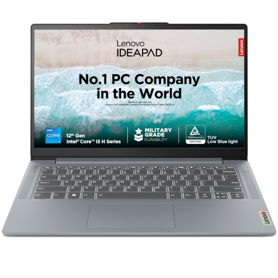 Lenovo IdeaPad Slim 3, Intel Core i5-12450H 12th Gen, 16GB RAM, 512GB SSD, FHD 250Nits, 14"/35.5cm, Windows 11, MSOffice 21, Grey, 1.37Kg